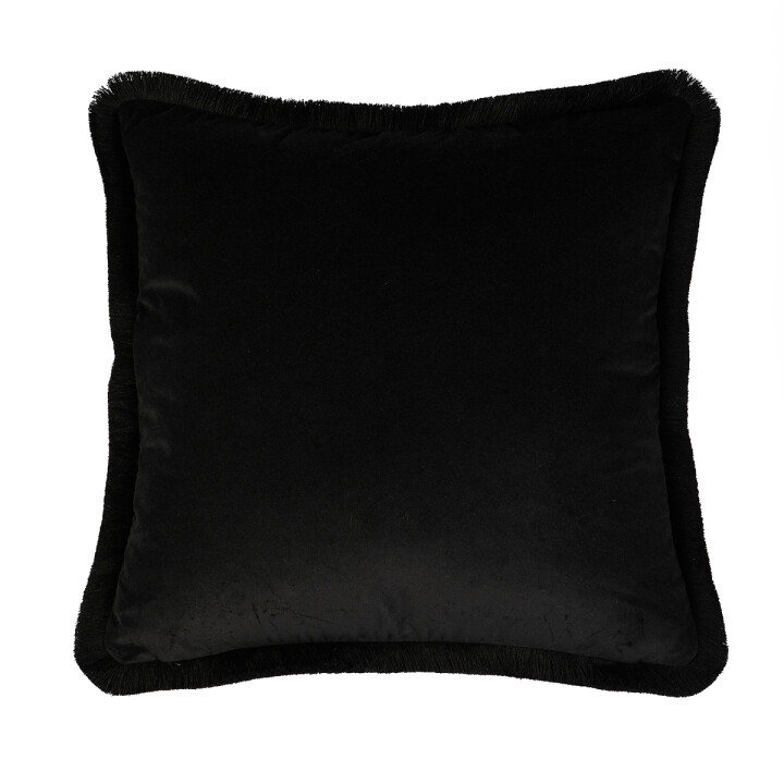 Totem Damask Navy And Green Fringed Velvet Cushion / image 2